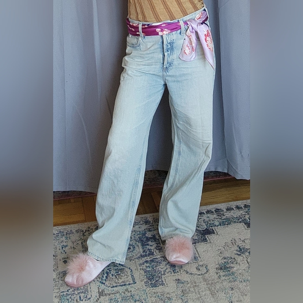 AG Adriano Goldschmied Light Wash Wide Leg Jeans